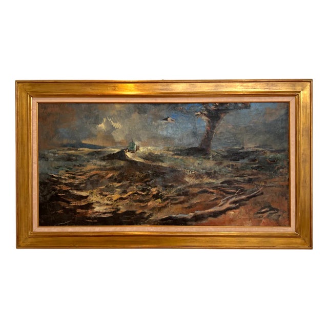 Rodolphe Théophile Bosshard, Roulotte en bord de mer, Oil on Canvas, Framed For Sale