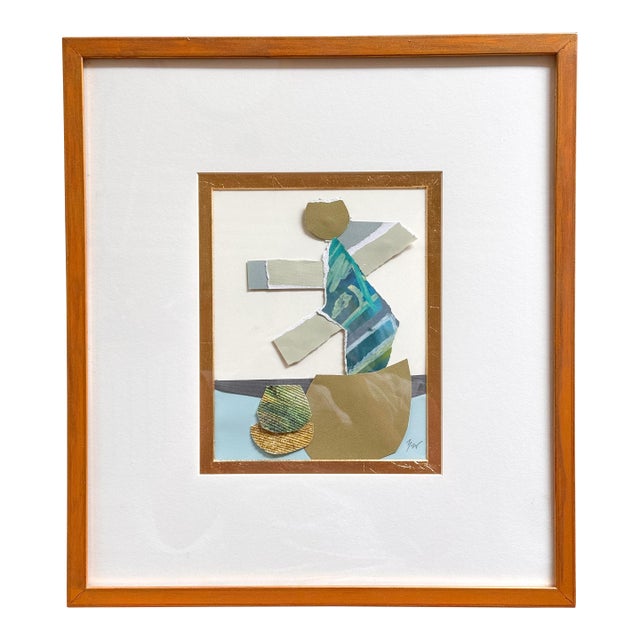 "Cut to the Feeling 4" Original Framed Collage on Paper by Zac Woodiel For Sale