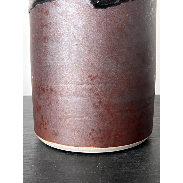 Ceramic Early Ceramic Vase with Unique Glaze by Brother Thomas Bezanson For Sale - Image 7 of 18