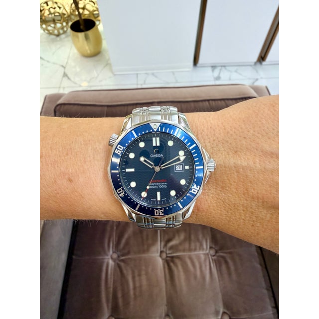Omega Seamaster Diver 300m 41mm 2221.80 Blue Dial Stainless Steel Quartz Watch For Sale - Image 9 of 9