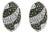 14K White Gold 2.00 Cttw White and Treated Blue Diamond Oval Shield Omega Back Earrings (H-I Color, SI1-SI2 Clarity) For Sale