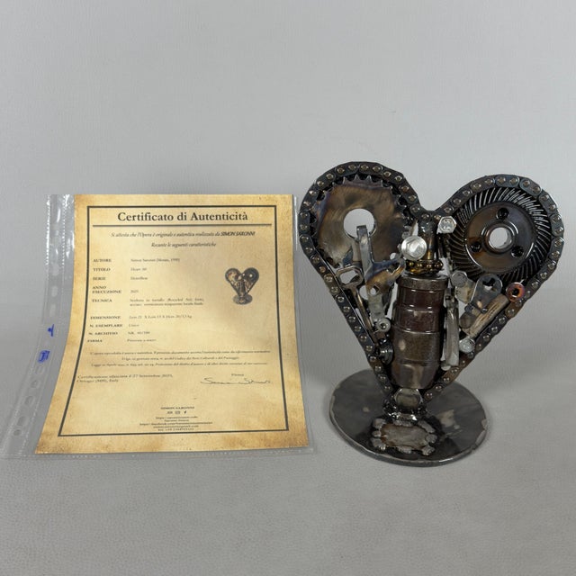 Simon Saronni, Heart Sculpture, 2025, Recycled Art Metal For Sale - Image 6 of 15