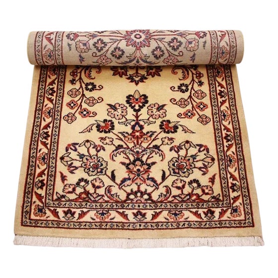 Middle Eastern Hand-Knotted Sarough Runner Rug For Sale