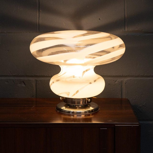 Vintage 20th Century Italian Hand-Blown Murano Glass Table Lamp, 1970s For Sale - Image 3 of 15