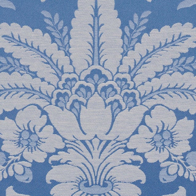 Schumacher Sample - Schumacher Kennedy Damask Fabric In Cobalt For Sale - Image 4 of 5
