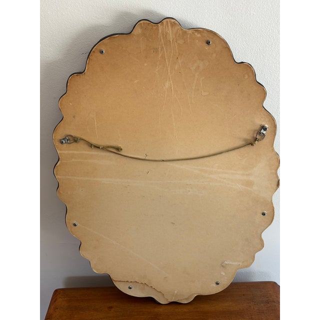 Wood Late 20th Century Carved-Wood Look Black Mirror For Sale - Image 7 of 8