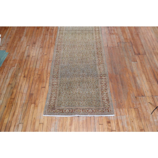 Fine Persian Senneh Wide Runner, Early 20th Century - 3'6" x 20'5" For Sale In New York - Image 6 of 6