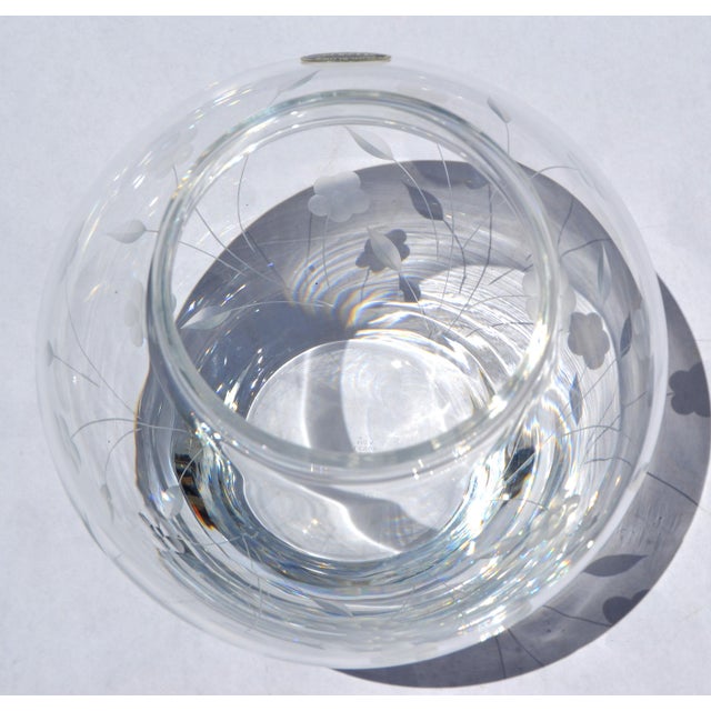 Transparent Lenox Crystal Chrysanthemum Hand Blown Vase 24% Lead Crystal Piece American Garden Series For Sale - Image 8 of 13