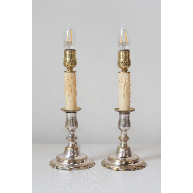 Silver 19th Century French Lamps - a Pair For Sale - Image 8 of 8