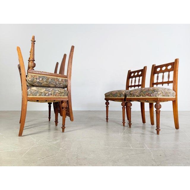 Art Nouveau Chairs in Carving, Set of 6 For Sale - Image 6 of 11