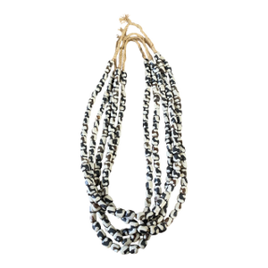 Vintage African Kenyan Necklaces Brown and White Batik Bone Trade Beads S/5