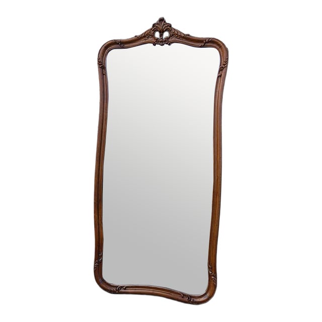 19th Century French Walnut Hallway Mirror. For Sale