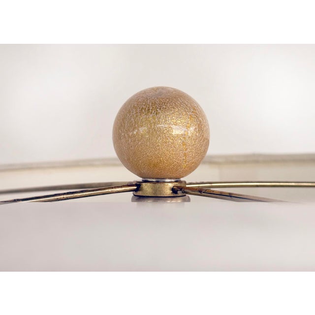 Vintage Murano Sommeroso Gold-Infused Venetian Glass Lamp, Lucite Base, Signed For Sale - Image 9 of 10
