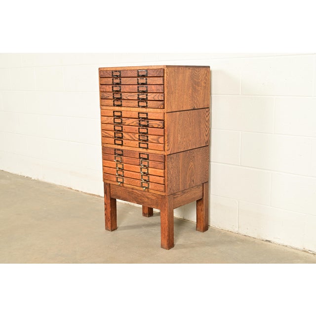 Antique Arts & Crafts 15-Drawer Flat Cabinet, Circa 1900 For Sale - Image 12 of 12