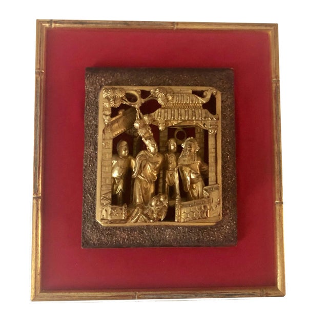 A set of three 18th century to early 19th century Chinese carvings from buildings. These are fragments they mounted on a...