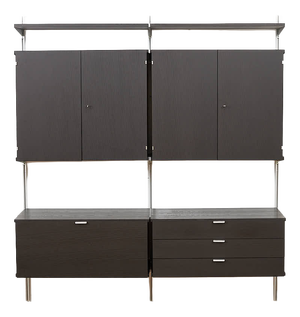 CSS Shelving System with Double-Door Cabinets and Drawers from George Nelson