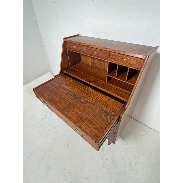 C. 1960s Anglo-Indian Danish Modern Style Secretary Desk / Vanity by Hayat For Sale - Image 4 of 11
