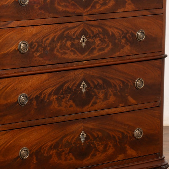 Brown 19th Century Biedermeier Mahogany Chest of Seven Drawers Highboy, Denmark For Sale - Image 8 of 10