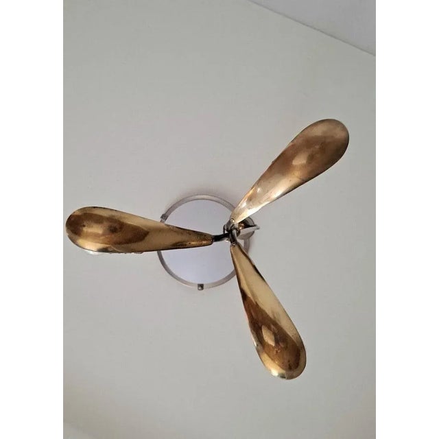 Elegant and rear Brass Art Deco pendant, great patina.