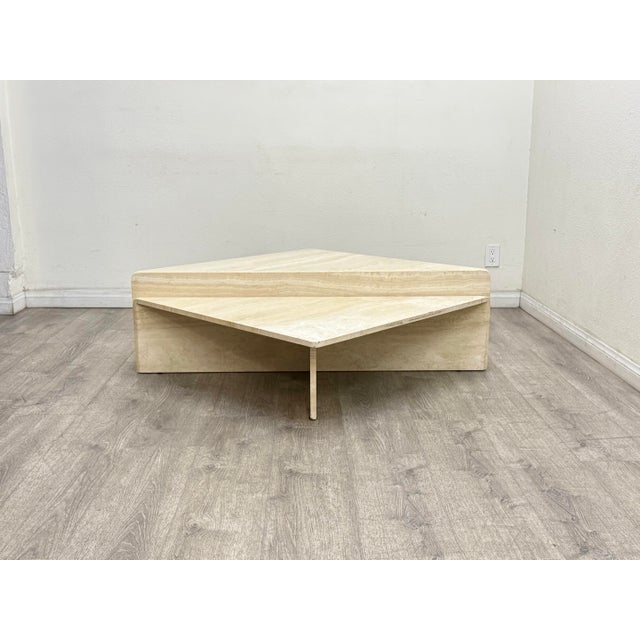 Beige Vintage Travertine Coffee Table For Sale - Image 8 of 11