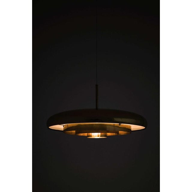 Alf Svensson Mid-Century Modern T-5 Ceiling Lamp in Brass by Alf Svensson & Yngvar Sandström, 1960s For Sale - Image 4 of 8