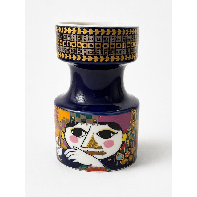 Mid-Century Modern Vintage Polychrome and Porcelain Set by Bjørn Wiinblad for Rosenthal, 1970s, Set of 2 For Sale - Image 3 of 9