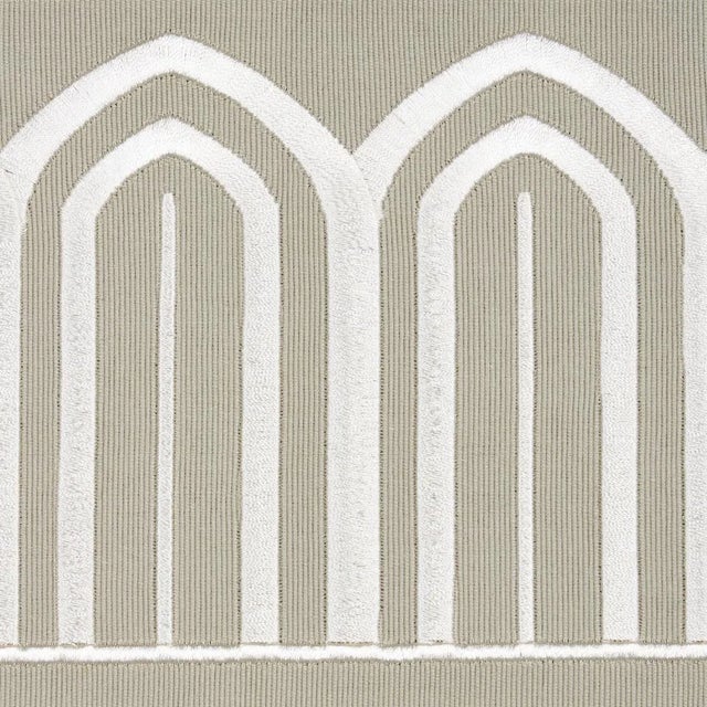 Contemporary Sample - Schumacher X Miles Redd Arches Embroidered Tape Wide in Taupe For Sale - Image 3 of 6