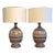 Pair of Table Lamps With African Style Animal Carvings For Sale