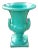 Italian Ceramic Pedestal Urn With Handles in Green For Sale