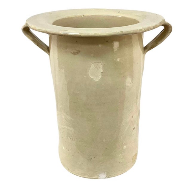 19th Century Italian Ceramic Chiminea Preserve Pot with Handles. At 13 inches tall this is an extra large pot. These pots...