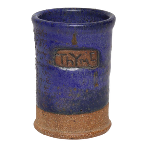 Vintage Studio Pottery Indigo "Thyme" Herb Cylindrical Vessel by Deanna Nichols