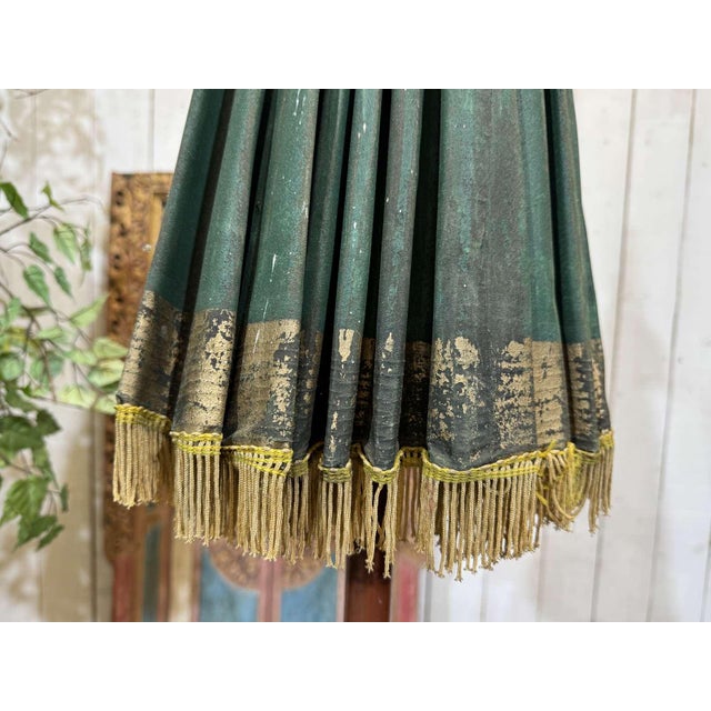 Wood Indonesian Parasol in Wallpaper, Wood and Wool, 1950s For Sale - Image 7 of 14