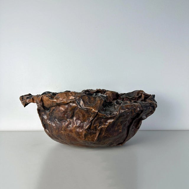 Postmodern Foldformed Copper Artist Studio Bowl For Sale - Image 3 of 10