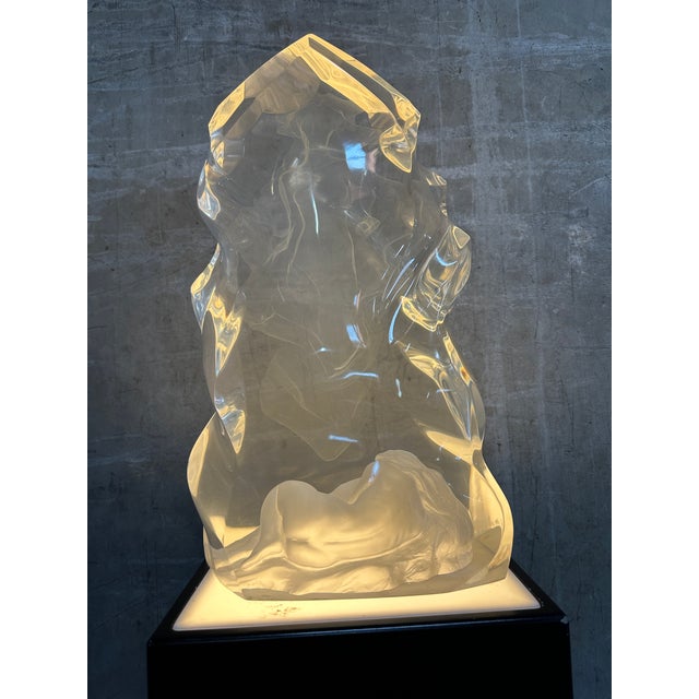 Plastic 1990s Signed Frederick Hart Acrylic Resin Sculpture Echo of Silence 22" For Sale - Image 7 of 13