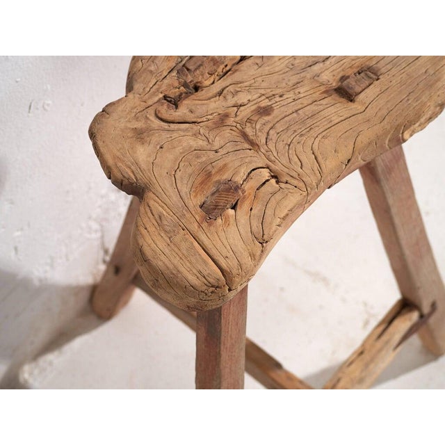 Antique Chinese Wooden Stool, 1900s For Sale - Image 5 of 8