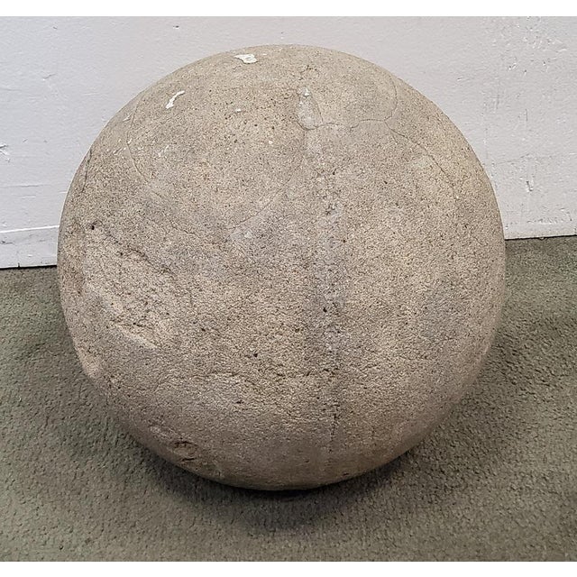 Contemporary 1940s Outdoor Stone Sphere. For Sale - Image 3 of 9