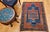Contemporary 19th Century Caucasian Fachralo Kazak Prayer Area Rug, Persimmon & Blue, 3' x 4' For Sale - Image 3 of 15