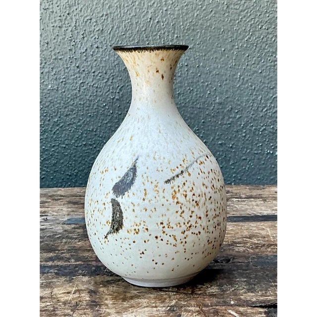 Vintage Studio Pottery Speckled Vase For Sale - Image 12 of 12