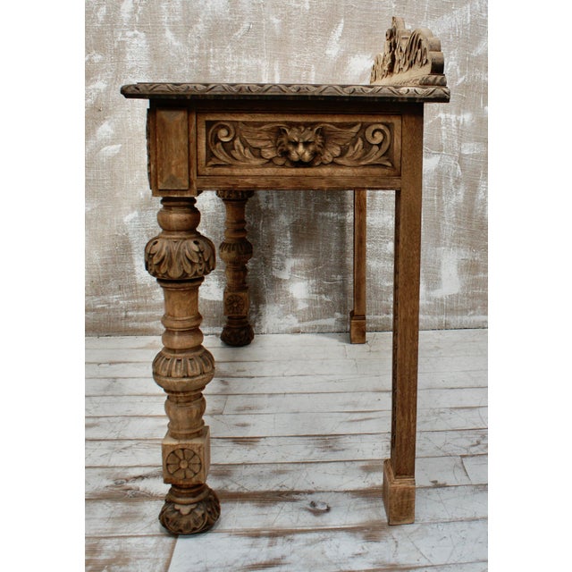 Antique Oak Hall Table, 1880 For Sale - Image 3 of 12