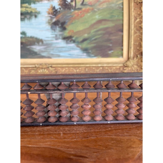 Likely Antique Japanese Abacus With Wood Frame and Patinaed Beads For Sale - Image 4 of 8