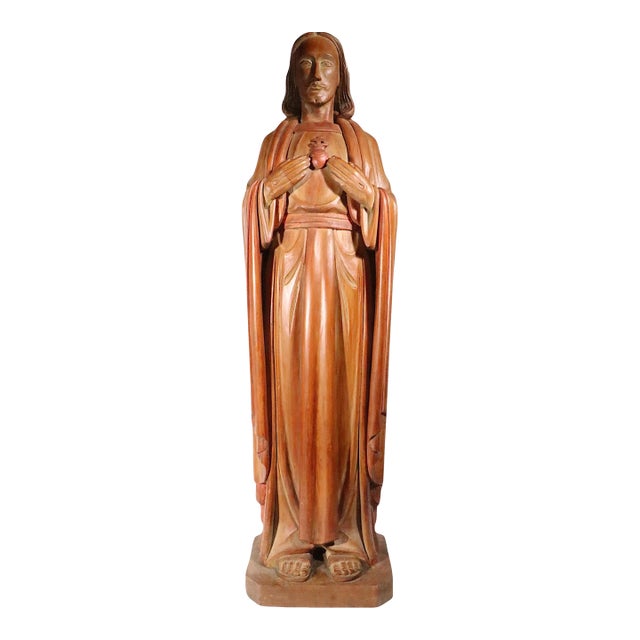 Vintage Carved Wood Jesus Dated '69 For Sale
