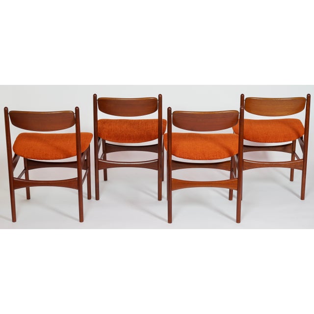 Mid-Century Modern Rare Arne Hovmand Olsen Newly Upholster Dining Chairs Set of 4 For Sale - Image 3 of 18