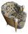 Late 20th Century Colombostile Italian Neo-Baroque Tufted Gold Leaf & Damask Armchair For Sale