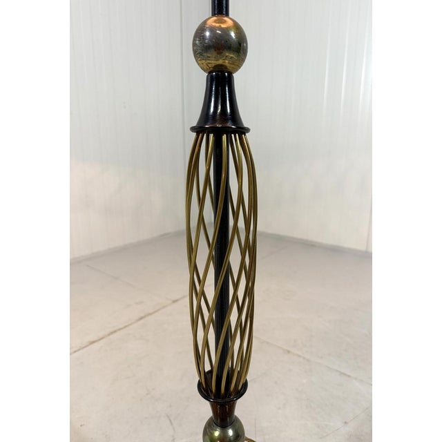 Brass Floor Lamp with Pleated Lampshade, Austria, 1950s For Sale - Image 11 of 18
