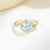 Kai Fine Jewelry Kai Eternal Wave Oval Aquamarine East-West Ring in 14k Yellow Gold, size 4 For Sale - Image 4 of 7