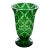 Vintage 1960s West German Cut-to-Clear Emerald Crystal Vase - 3.25 LBS For Sale