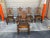 Brown 1920s Antique Jacobean Style Oak Carved Dining Chairs with Cushions- Set of 5 For Sale - Image 8 of 11