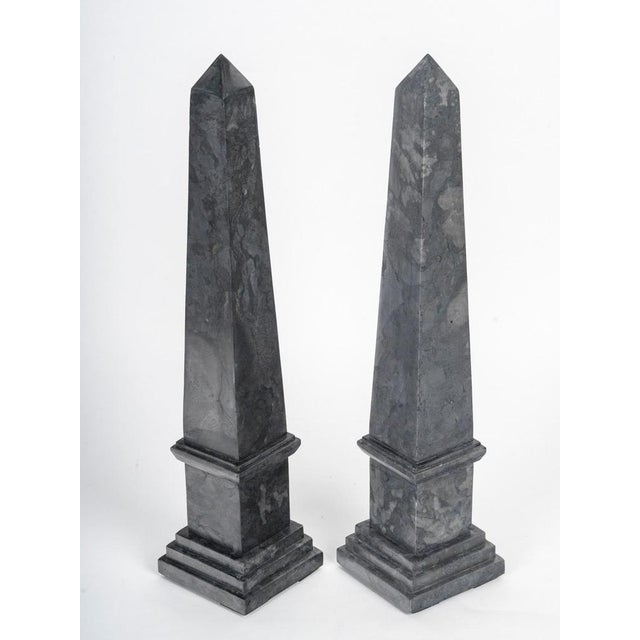 20th Century Napoleon III Marble Obelisks, Set of 2 For Sale - Image 4 of 9