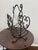 Metal Vintage Wrought Iron Scroll Magazine Rack | Tuscan & Mediterranean Style For Sale - Image 7 of 12