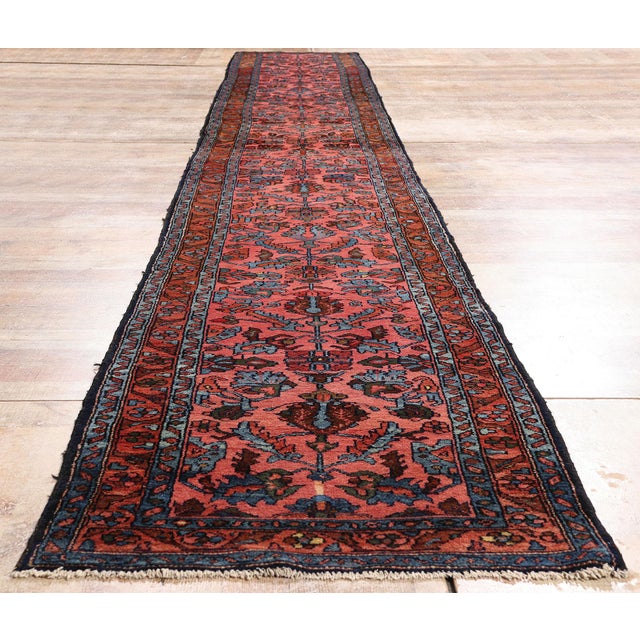 Pink Antique Persian Lilihan Rug Runner, 02'07 X 20'01 For Sale - Image 9 of 10
